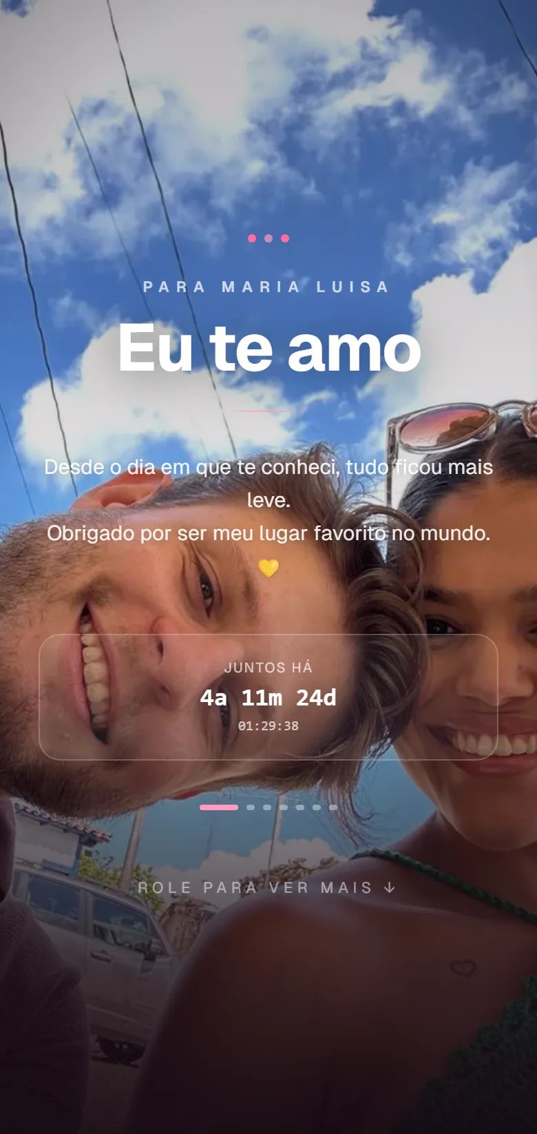 Exemplo de página no estilo Imersivo